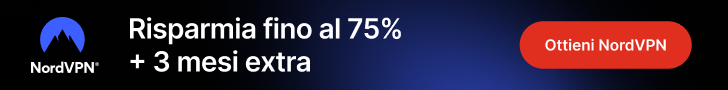 75% di sconto su NordVPN + 3 mesi extra